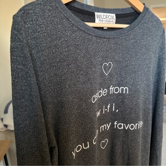Wildfox Women’s Graphic Gray Jumper Aside From Wifi You Are My Favorite Size M - Picture 5 of 13